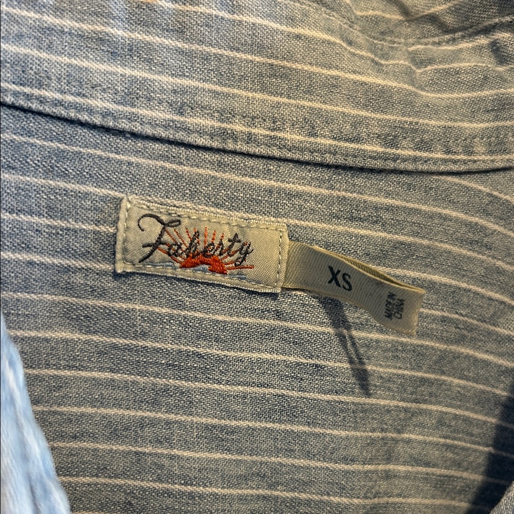 Faherty Blue Striped Button-Down Shirt - image 2